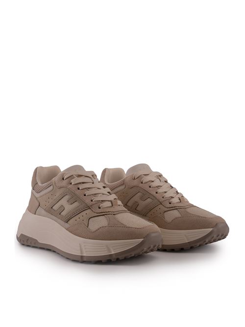 Sneakers Hi-Fi in suede e pelle Beige HOGAN | HXW6690FK70 U4E0ZBI